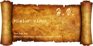 Himler Vidor névjegykártya